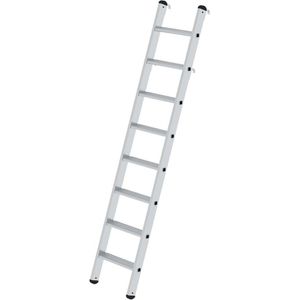 MUNK Anlegeleiter 41308, extrabreit, Länge 2,19m, Einhängeleiter aus Aluminium, mit 8 Stufen