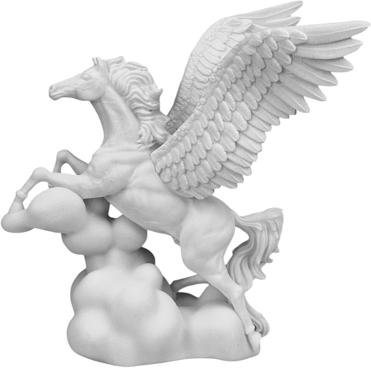 Wit Gevleugeld Paard Standbeeld Mythologisch Beeld Klassieke Decoratie Hoogte: 21 cm
