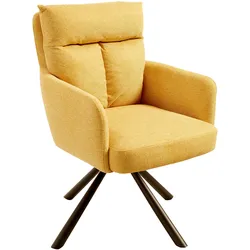 riess-ambiente Stuhl BIG GEORGE - drehbar Retro senfgelb Armlehnen Bonellfederkernpolsterung Esszimmer