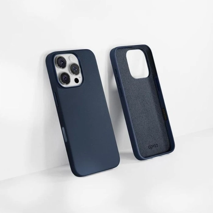 Epico Mag+ Lederhülle für das iPhone 16 Pro - Blau