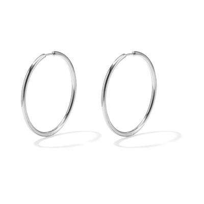Paar Creolen ADELIA´S "Ohrringe Creolen aus Edelstahl in schlichtem Design", Damen, Gr. Damen, Edelstahl, silber (silberfarben), Ohrringe, Modeschmuck mit modischer, ovaler Creolenform