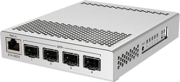 MikroTik CRS305-1G-4S+IN Switch met 4 x SFP+ en 1 x 10/100/1000 (PoE)