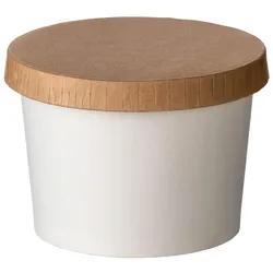 VEPATIM 500 Eisbecher aus Pappe Papierbecher weiß Ø90mm 250 ml mit braunem Deckel