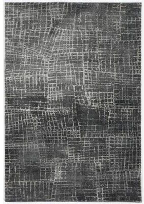 Strick & Bolton Spoken Black & White Abstract Geometric Shag Rug