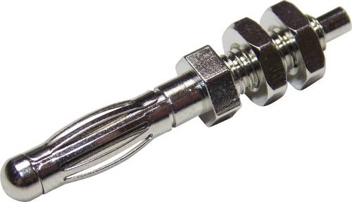 TRU Components TC-R8-B2H Bananenstecker Stecker, gerade Stift-Ø: 4mm Silber