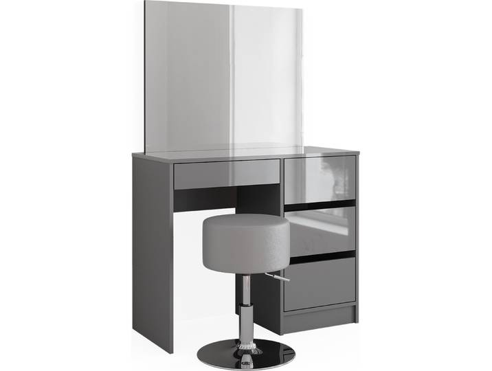 Coiffeuse Vicco Sherry Gris 90cm avec miroir et tabouret\, Model 41286