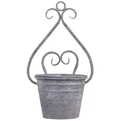 Chic Antique Übertopf als Wandbehang, H34/L20/B17 cm, antik zink