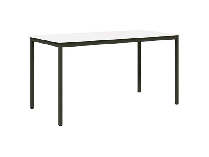 Tmriohed Bartisch Weiß 200x100x105 cm Massivholz Kiefer Stehtisch Robuste H-Form Metallbeine bieten sicheren Stand im Esszimmer und schaffen gesellige Momente mit Gästen im Innenbereich.