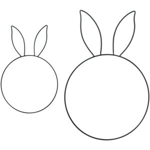 Frank-Flechtwaren Osterdeko 770810, Hasen-Dekoring zum Aufhängen aus Metall, Ø 20 & 30 cm, 2 Stück