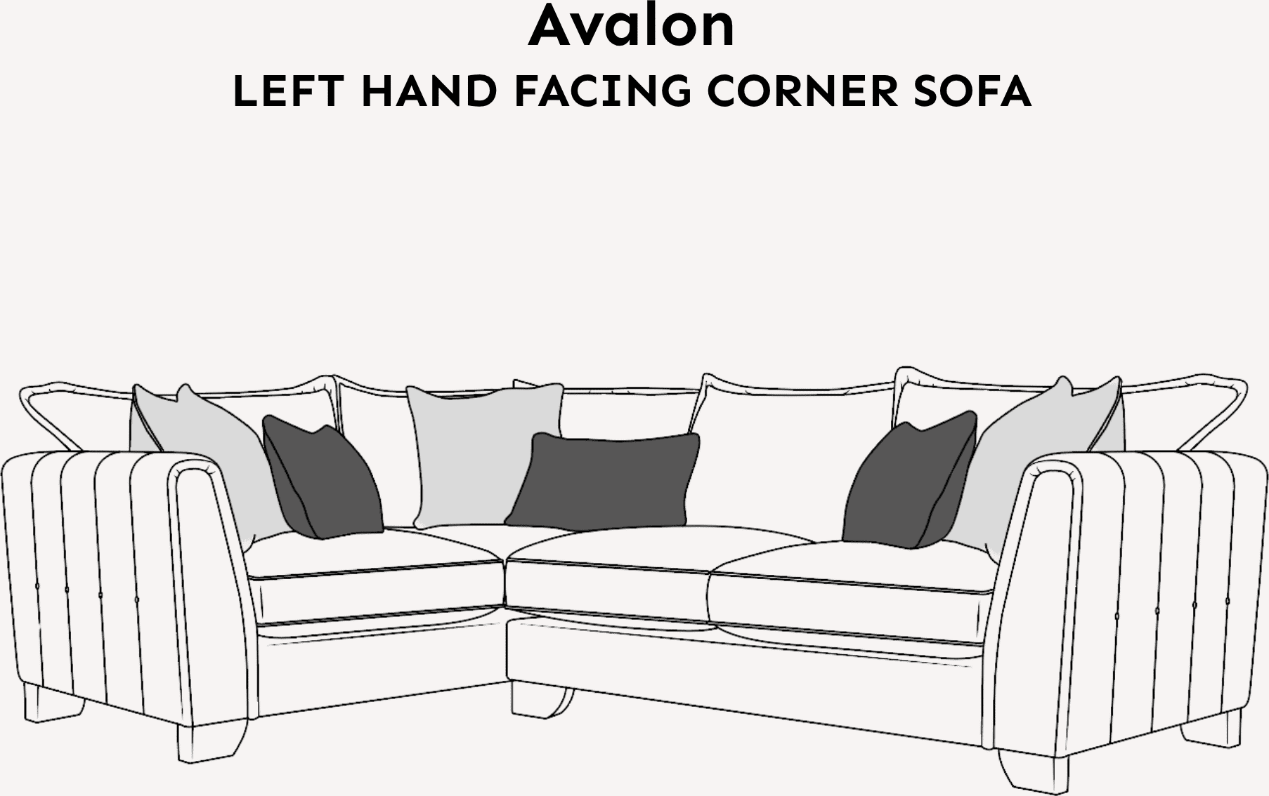 Avalon Stone Textured Velvet Sofa Range, Left Hand Facing Corner