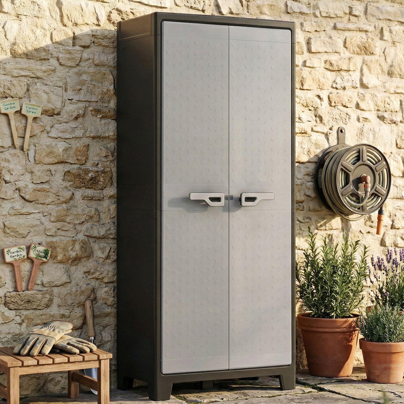 Keter Titan Gereedschapskast voor de tuin, B/D/H: 80 x 44 x 182 cm
