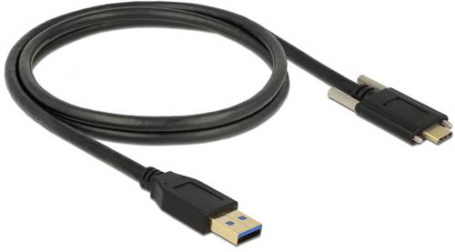 Delock USB-Kabel USB-A Stecker, USB-C Stecker 1.00m Schwarz 83718