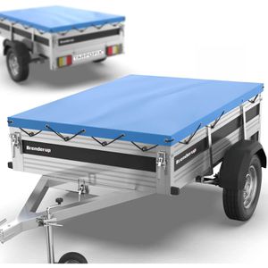 Tarpofix Anhänger-Plane FP3, wasserdichte Flachplane, mit Planenseil, UV-beständig, blau, 209 x 134 cm