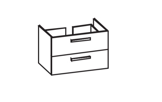 Artiqua 411 Waschtischunterschrank für Vero 045480 Eiche Ribbeck quer NB, 411-WU2L-D19-7187-444 411-WU2L-D19-7187-444