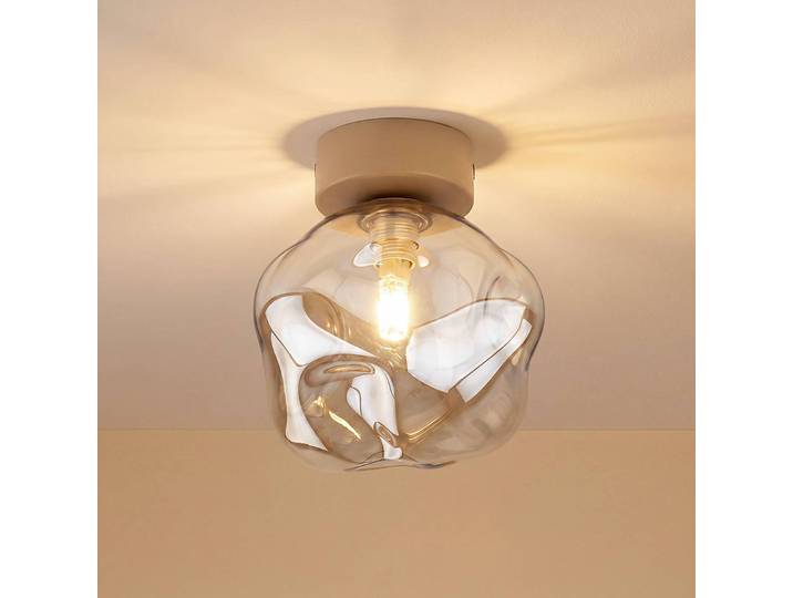 Deckenlampe Lava TK Lighting, dimmbar, creme / amber, für Wohn- / Esszimmer, Glas, Modern, Deckenlampe