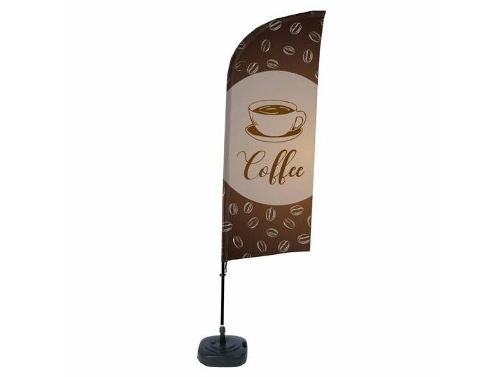 Showdown Displays Standregal Beachflag - Komplett-Set - Coffee Englisch - Braun/Schwarz, 1-tlg.
