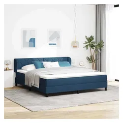 vidaXL, Boxspringbett, Boxspringbett Mit Matratze Stoff Blau (180 x 200 cm)