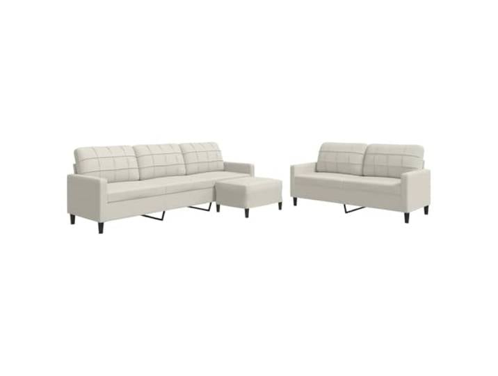 GHVBNMF 3-TLG Sofagarnitur Samt Couch Set mit Hocker Creme Modernes 3-teiliges Polstermöbel Set mit samtigem Bezug und stabilem Metallgestell für Ihr Wohnzimmer.