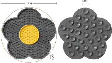 Youfap Market Sunflower Dog Lick Mat Silicone Slow Feeder Mat For Cats And Dogs gray