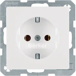 Berker 47436089 Steckdose SCHUKO Q.1/Q.3 polarweiß, samt