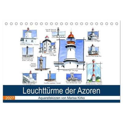 Leuchttürme der Azoren (Tischkalender 2027 DIN A5 quer), CALVENDO Monatskalender