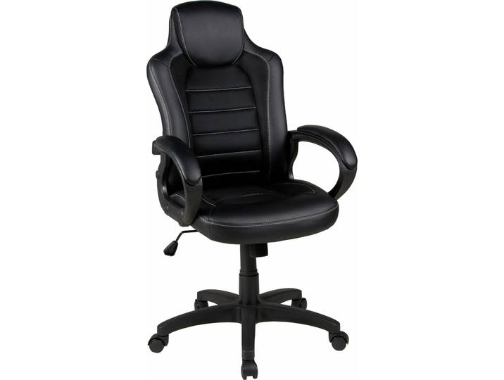 Chefsessel DUO COLLECTION Joris , schwarz, B:66cm T:66cm, Kunstleder, Nylon, Polypropylen, Stühle, Chefsessel, mit modernem Netzstoffbezug