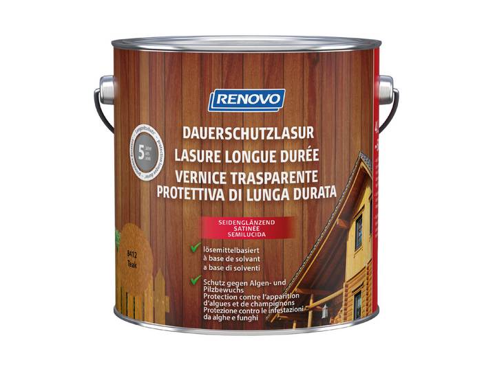Renovo Dauerschutzlasur Teak 4 l Seidenglanz