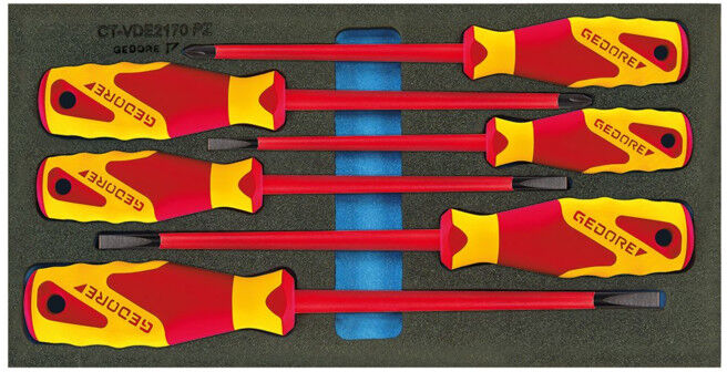 Tournevis VDE Gedore dans l'encart Check-Tool (2309173)