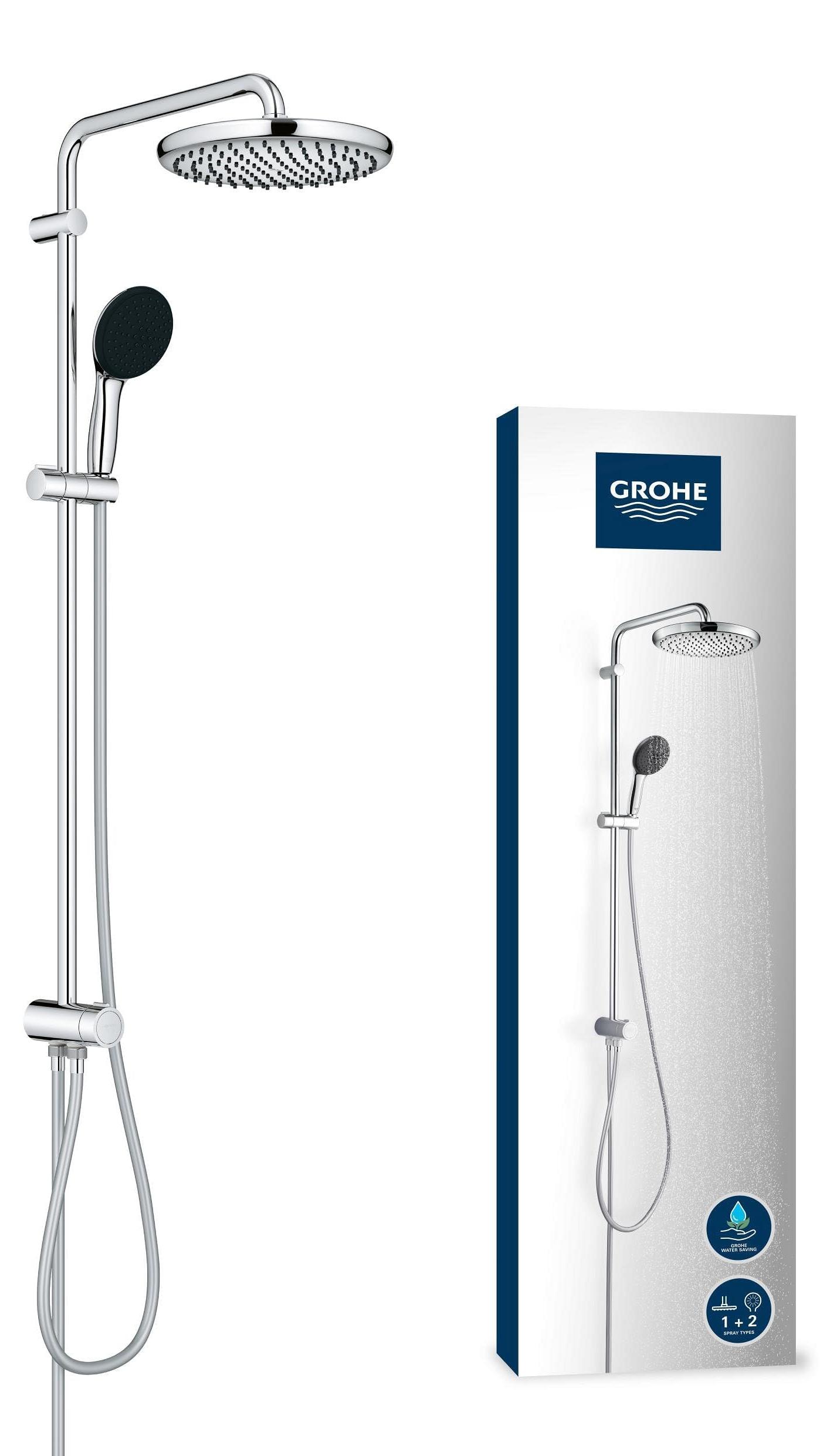 Duschsystem Vitalio 250, 2 Strahlarten, 104 cm Stange, chrom