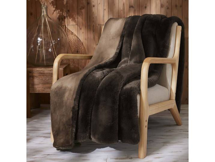 Plaid fourrure chaud marron 140x200 Odin