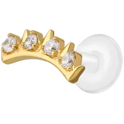 PTFE Labret mit Innengewinde + Titan-Aufsatz KRONE