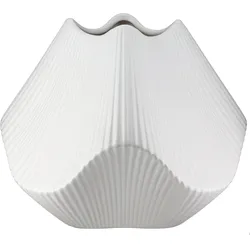 GILDE Vase Lamellen H=18,5cm - weiß