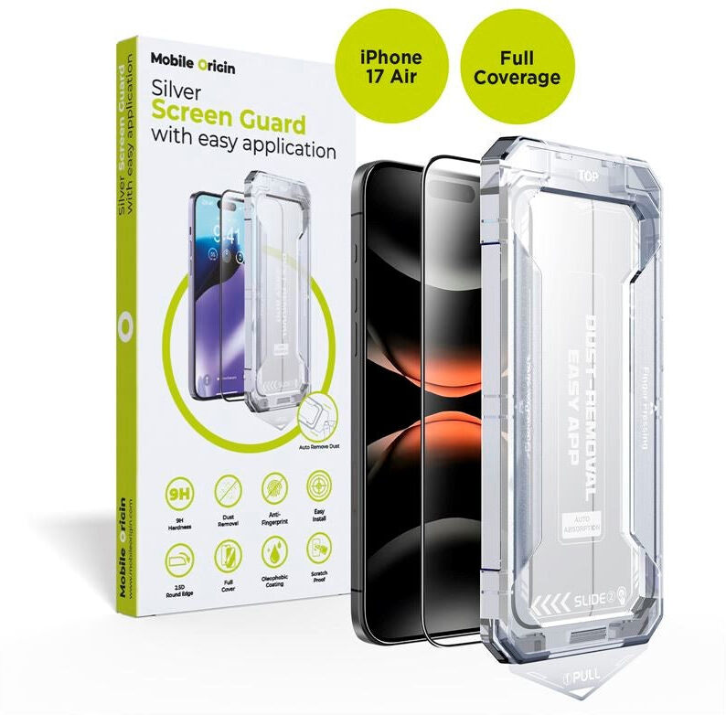 Mobile Origin iPhone Air Screen Guard Skærmbeskyttelsesglas inkl. Easy Applicator - Gennemsigtig