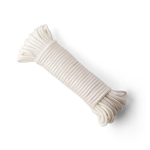 SNURO Nylontouw Wit - Gevlochten polyamide koord van 6mm en 20 meter - Slijtvast en sterk met een breekkracht van 622kg