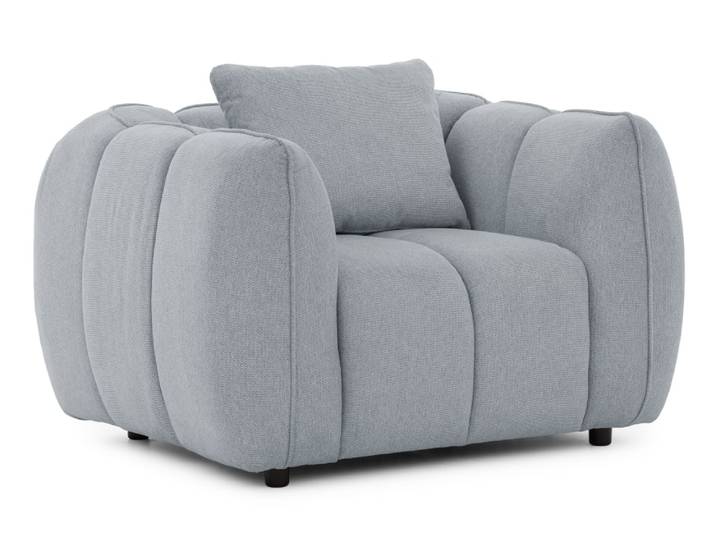 Fauteuil en tissu structuré gris 115x89x69 cm
