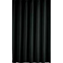 Ekershop Textil Duschvorhang Uni Schwarz 180x200cm ink.12 Ringe