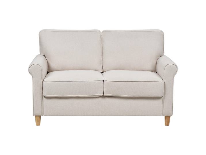 Beliani 2-Sitzer-Sofa Stoff helles Beige Ronneby, Beige, Hellbraun, 140x88x78 cm, Wohnzimmer, Sofas & Couches, Sofas, 2-Sitzer Sofas
