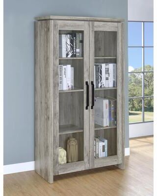 Coaster Alejo 2-door Engineered Wood Tall Cabinet Grey Driftwood