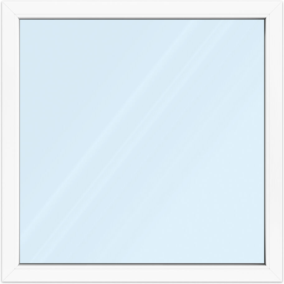 Fenêtre 120x120 cm, PVC, aluplast ideal 4000, 1200 x 1200 mm, blanc, fenêtre fixe, 1 vantail, double vitrage, configuration personnalisée