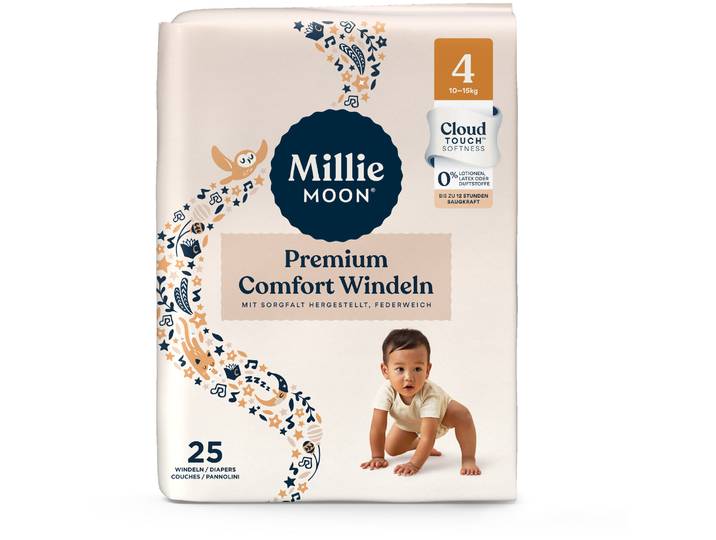 Millie Moon Premium Comfort Windeln Grösse 4 Maxi 10-15kg 25 Stück