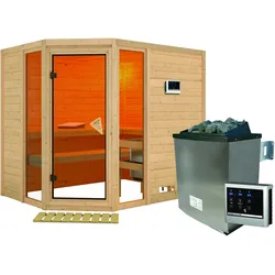 Karibu Sauna Sinai 3-9 kW Ofen-Steuergerät-ohne Dachkranz