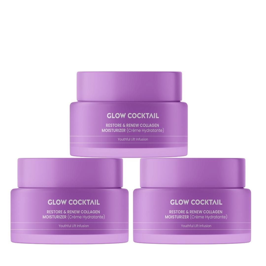 3 X Wiederherstellung & Erneuerung Kollagen Feuchtigkeitscreme 50ml