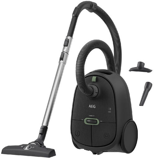 AEG AB61C1OKO, Aspirapolvere Con Sacco, 750W, Silenzioso 75dB, Filtro Hepa, Bocchetta Per Divani/Per Pavimenti Duri/Multiuso, Tubo Telescopico, Grigio Sc