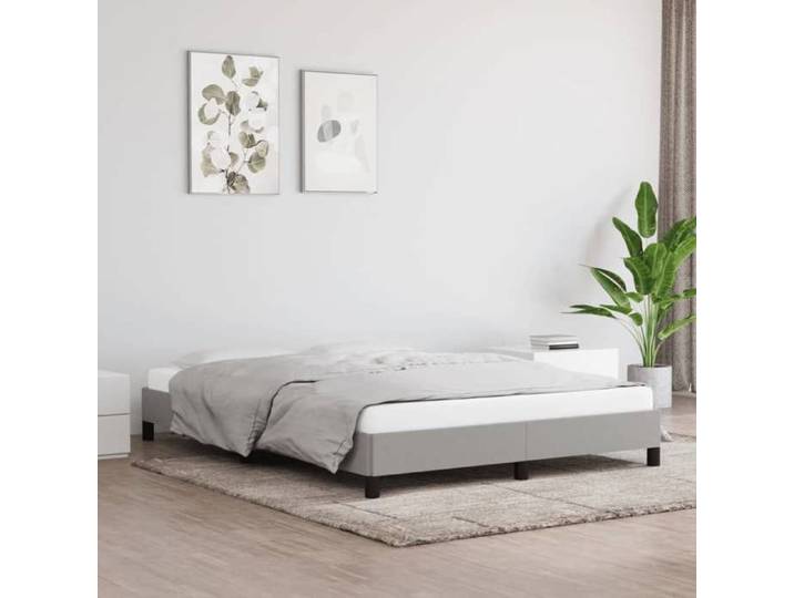 Sommier à ressorts - KEENSO - Gris clair - 140x190 Cadre de lit sans matelas gris clair 140x190 cm tissu 17574
