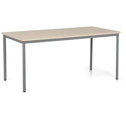 Esstisch TRIVIA, dunkelgraues Metallgestell, 160x80 cm, Birke