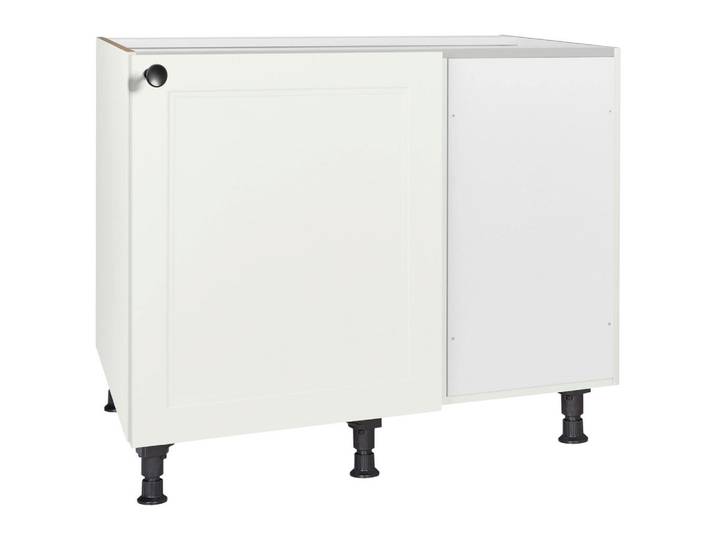Nobilia Eckunterschrank Cascada, Weiß, 1 Fächer, nicht einzeln stellbar, Eckteil, 125x87x65 cm, individuell planbar, Küchen, Küchenmöbel, Küchenschränke, Eckschränke Küche