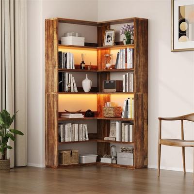 No "High Corner Book Shelf for Living Room - 35.2""D x 35.2""W x 70.9""H"