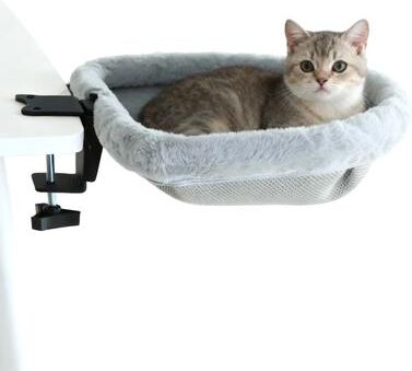 Uplift Picks SpaceNest Cat Desk Hammock Foldable Semi Circular Cat Perch For Home Office Cats SpaceNest Cat Desk Hammock Foldable Semi Circular Cat Perch For Home Office Cats