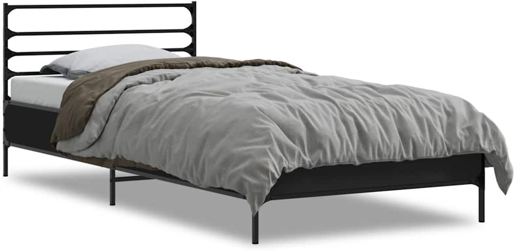 vidaXL Cadre de lit sans matelas noir 100x200 cm