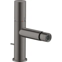 hansgrohe AXOR Uno Einhebel-Bidetmischer, Zerogriff, Zugstangen-Ablaufgarnitur, 45200340, Farbe: Brushed Black Chrome